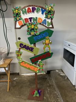 Ninja Turtle Birthday Sign 