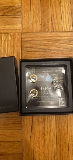 GRA Gold Hoop Stud Earrings with Certificate