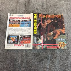 Sega Genesis Pit-fighter Cover Art Only 