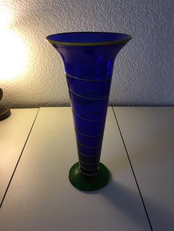 Blue vase 13" tall