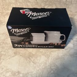 Mason 3pc Ceramic Cream & Suger Set 