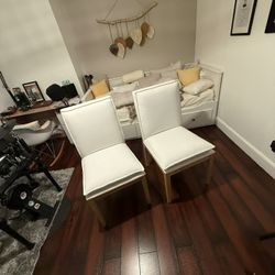 2 White Dinning Chairs  