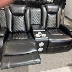 OM• $38 Initial • Brand New//  Orion Manual 2 Piece Sofa And Loveseat// Living Room Set 