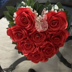 Un lindo Corazón Deflores Rojas Flores Eternas 