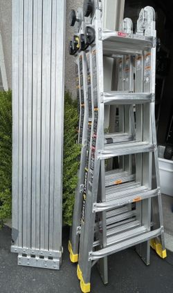 Ladder With Aluminum Plank Board