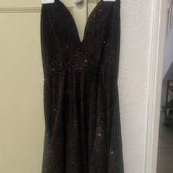 Strapless Black And Gold Dress 