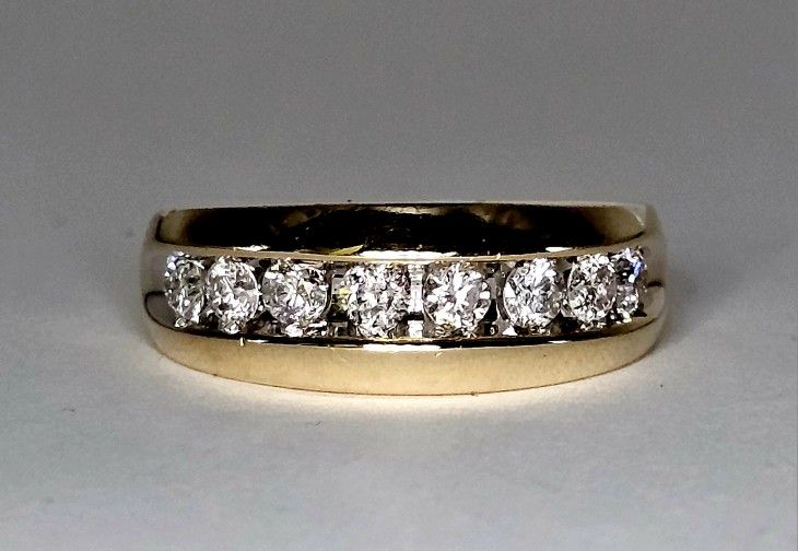 Gold Natural Diamond Ring Band #13788