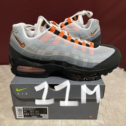 MENS SIZE 11 NIKE AIR MAX 95 OG BIG BUBBLE BRIGHT MANDARIN (2025)