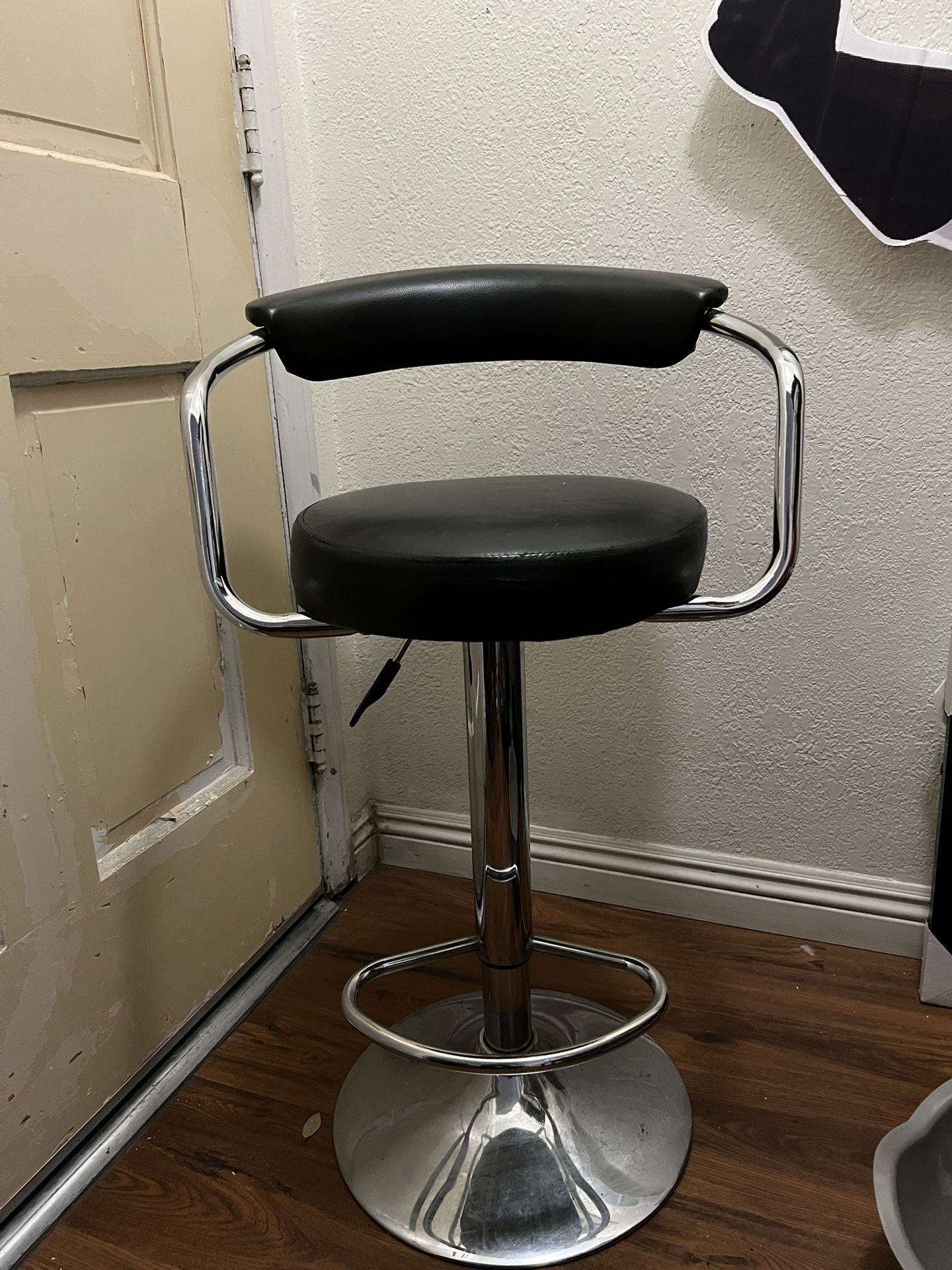 Adjustable Black Swivel Stool