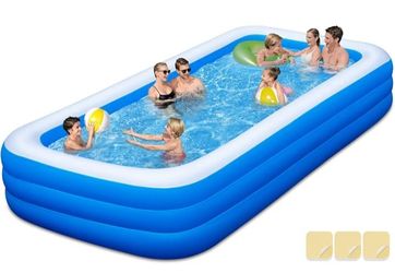 GIASEV Extra Large Inflatable Pool 145" x 74" x 22"