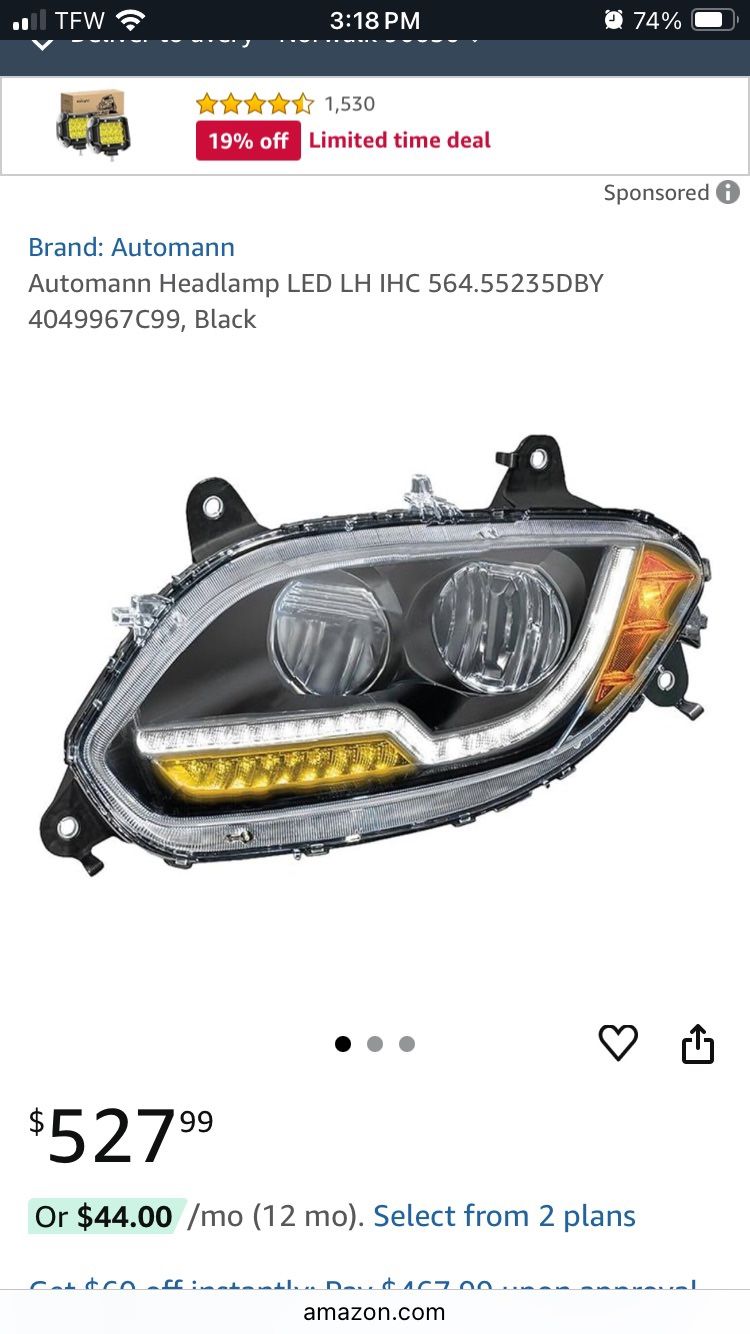 $600 Item Driver Headlight Lt625 Truck 2017 And Up I Think