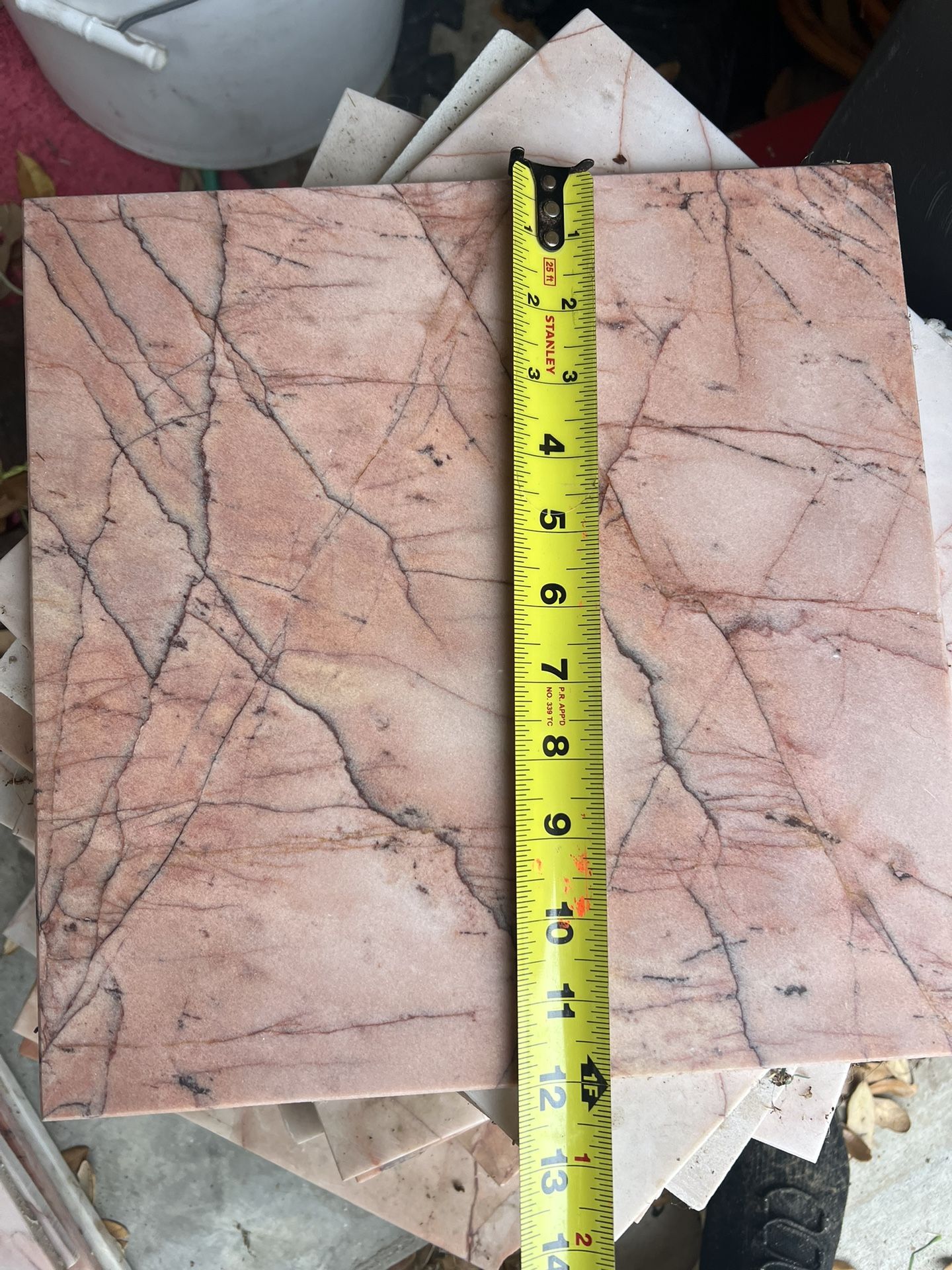 39 12” marble tiles, pink