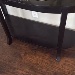 Brown Half Moon Entry Table 