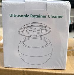 Dental Ultrasonic Retainer Cleaner - 48kHz Dental Cleaning Pod for Denture, Braces, Mouth Guard, Toothbrush Heads, Jewelry, 4 Modes Retainer Cleaner M