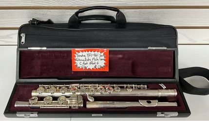 Yamaha YFL-461 Series Intermediate Flute Level 2 C Foot Offset G 925 Silver W/ Case & Bag
