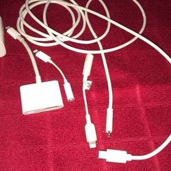 iPhone Hdmi To Tv Port And iPhone To Aux Cords And Fast Charger