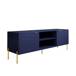 59 inch Blue TV Stand LED Entertainment Center with Cabinet