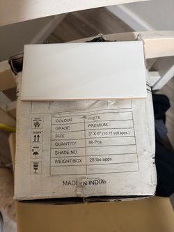 Ceramic white subway tiles 3x6” and I’ve got 20 boxes