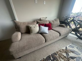 Sofa cloth (beige) 3-seater with pillows