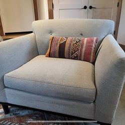 Modern Armchair From Room & Board – Light Gray – Deep + Comfortable – Great Condition