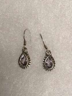 Amethyst sterling silver earrings