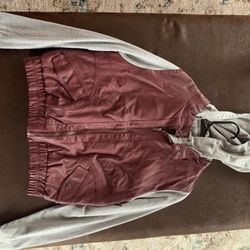 Red Faux Leather Bomber Jacket