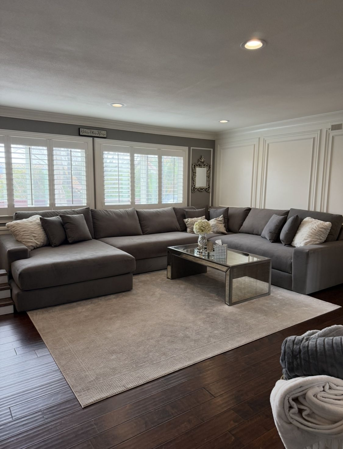 Gray Living Spaces Sectional Couch