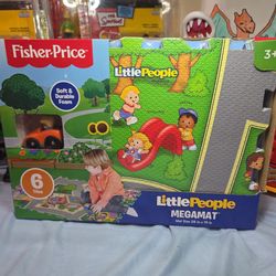 Fisher-Price Little People Megamat (28" x 19") 6 Foam Tiles w/1 Vehicle, Ages 3+