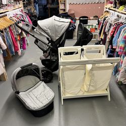 UPPABABY Vista double Stroller With Hamper And Bassinet