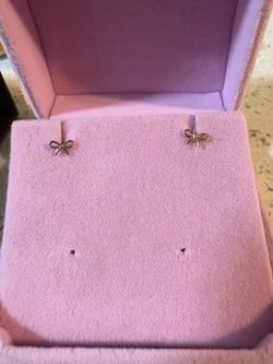 14k Rose Gold Bow Studs