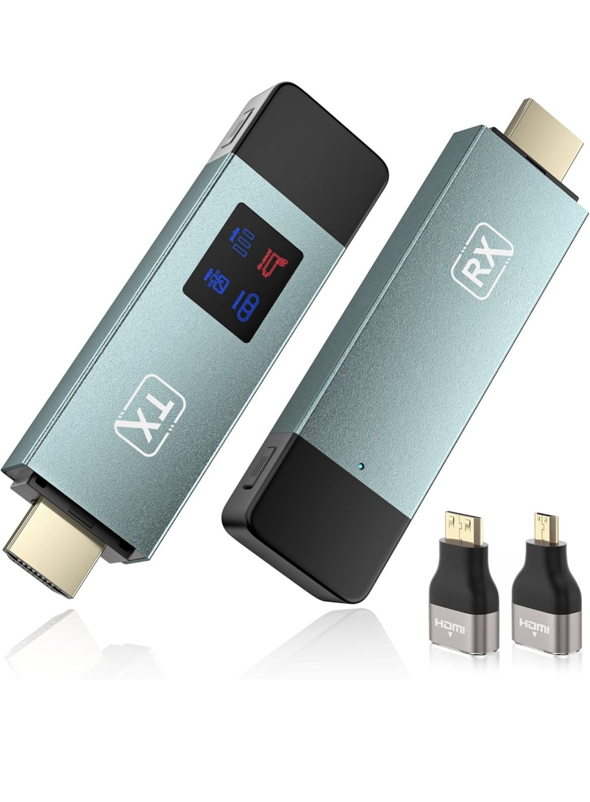 Portable 2.4G/5G with LED Screen Wireless Hdmi Kit for Streaming Video and Audio to Monitor from Laptop/Pc/Tv Box/Projector