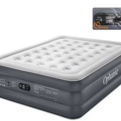 Ophanie Queen Air Mattress, 18-Inch Elevated Inflatable Bed with Built-in Pump, Puncture-Resistant, Quick Inflation/Deflation, Portable for camping & 