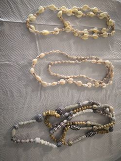 Shell and bead necklaces