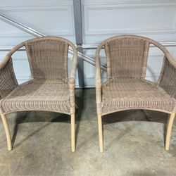 Vintage Wicker Rattan Outdoor Chairs