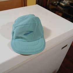 Unisex Brooks 5 Panel Running Hat Light Weight Elastic Packable Blue 
