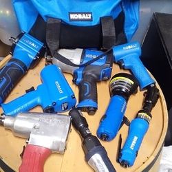 Pneumatic Took Set, 8 Tools, New Condition , Kobalt, With Bag