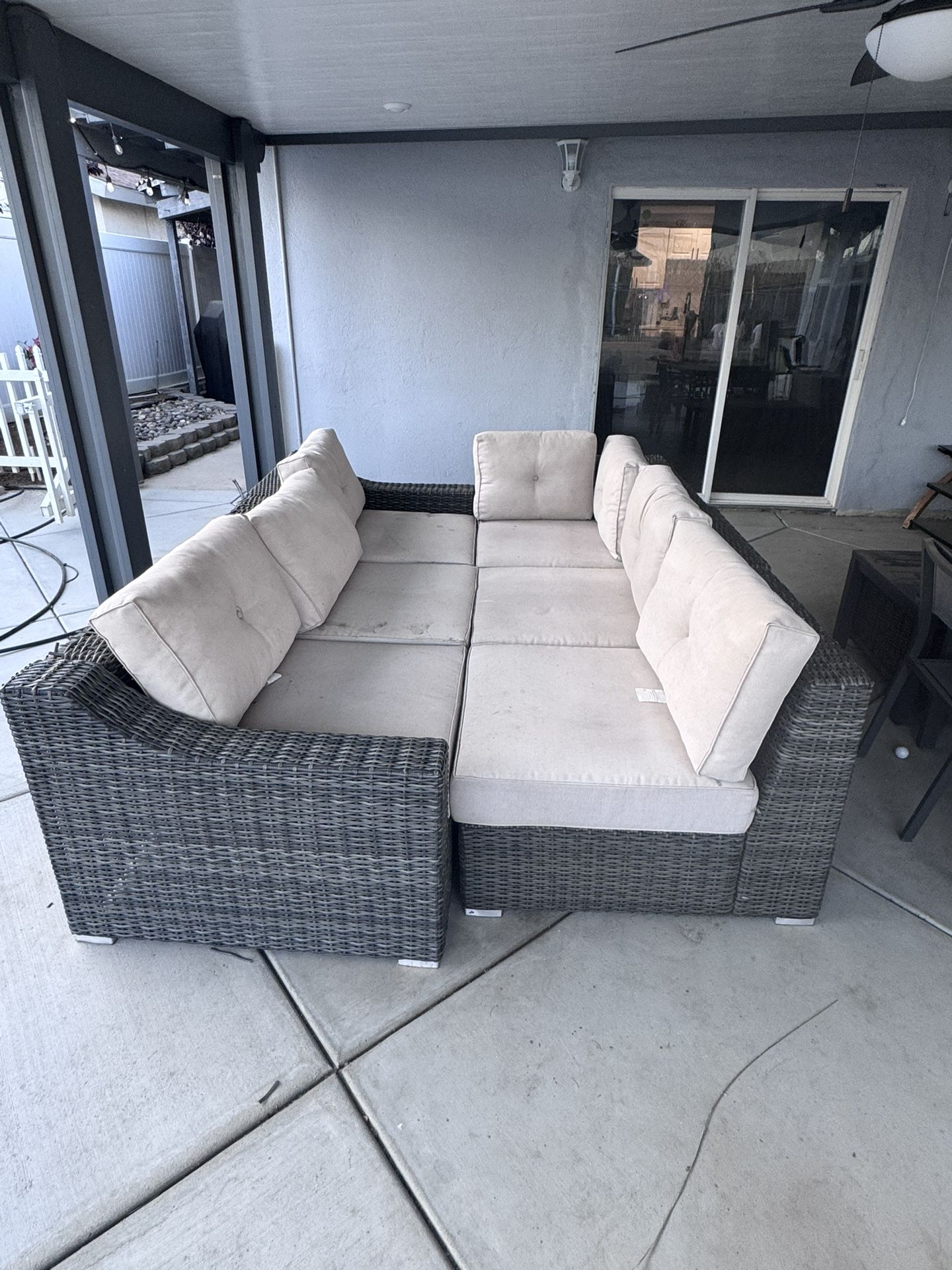 Summer Patio Furniture Set Sectional With Coffee Table