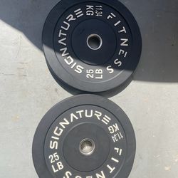 Signature 25lbs Olympic bumper plates