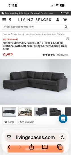 Deep seated sectional with ottoman