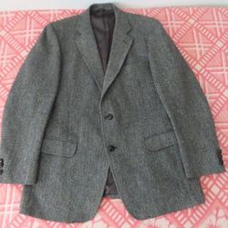 vintage haarr bros X Harris Tweed herringbone wool blazer jacket  2 button