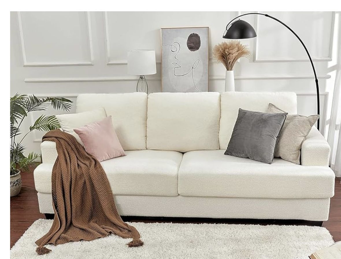 Beige Chenille Couch