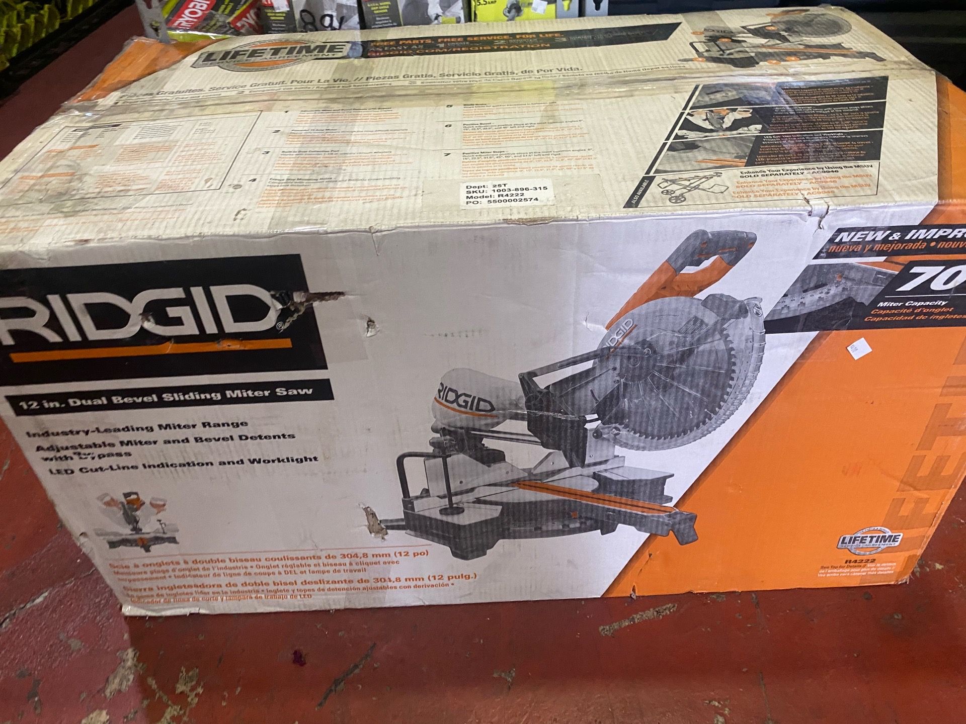 Ridgid 12” sliding compound miter saw $375 (financing available)