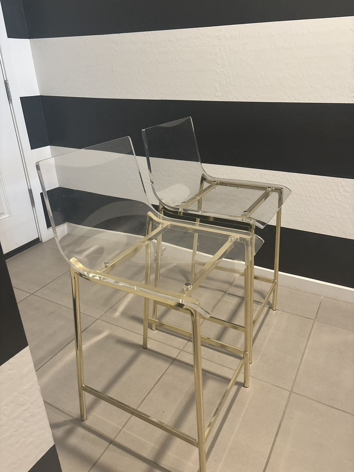 Bar Stools Transparent And Gold OBO