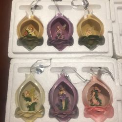 Bradford Editions Set Of 6 Garden Fairies Xmas Ornaments 