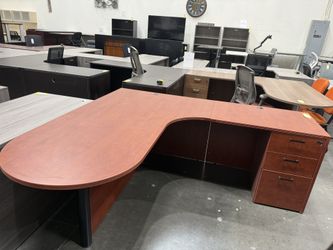 Used Cherry L-Shaped Desk