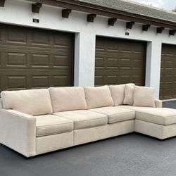 Sofa/Couch Sectional - Beige - Fabric - Delivery Available 🚛