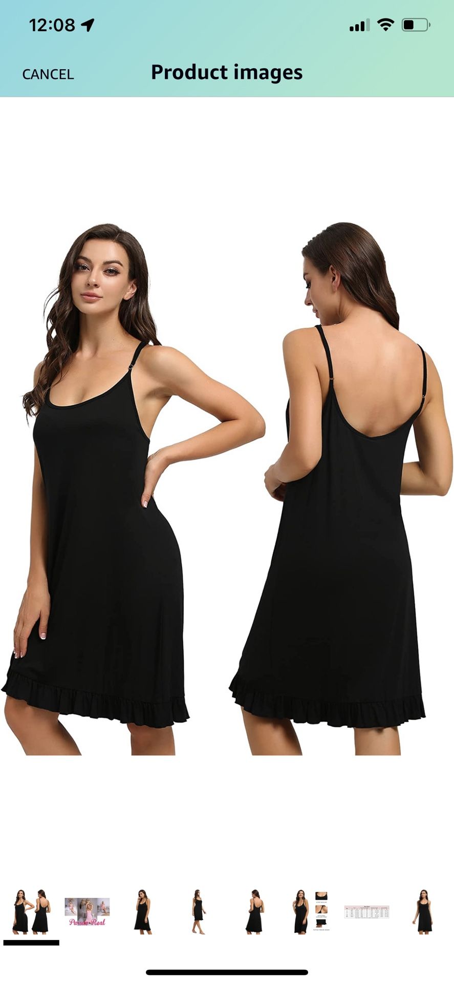 Nightgowns for Women Sleeveless Chemise for Women Spaghetti Strap Nightgown Bamboo Nightgowns for Women