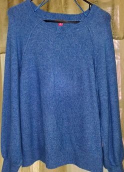 Blue Knit Crewneck Sweater