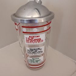 Vintage Mid-Century Cocktail Shaker With Recipe Recipes