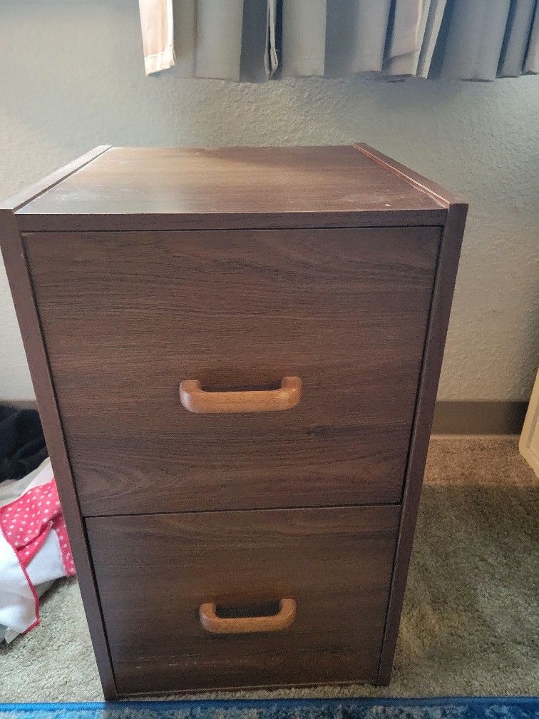 2 Drawer Wood File Cabinet
